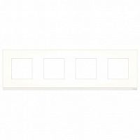 Рамка 4 поста UNICA PURE, горизонтальная, матовое стекло | код. NU600889 | Schneider Electric